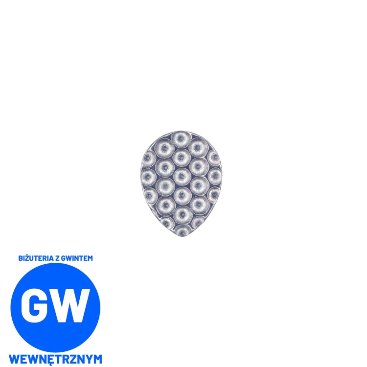 Młotkowana łezka - tytanowy ozdobny labret L178.jpg