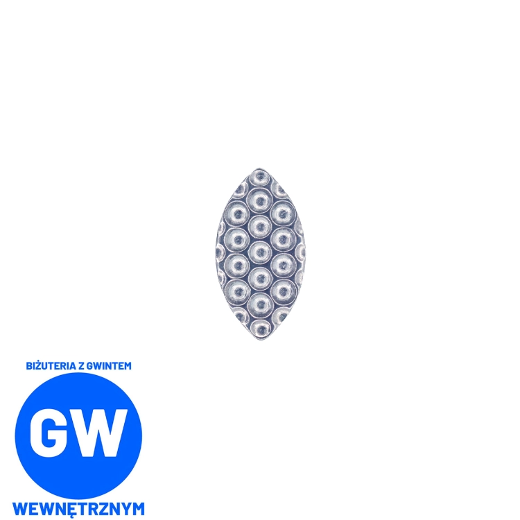 Młotkowana łezka - tytanowy ozdobny labret L179.jpg