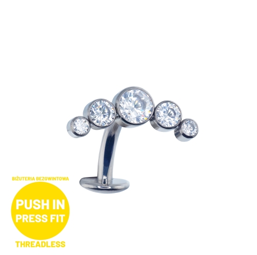 Floating navel - ozdobny cluster z 5 kryształkami do przekłucia pępka N032.jpg