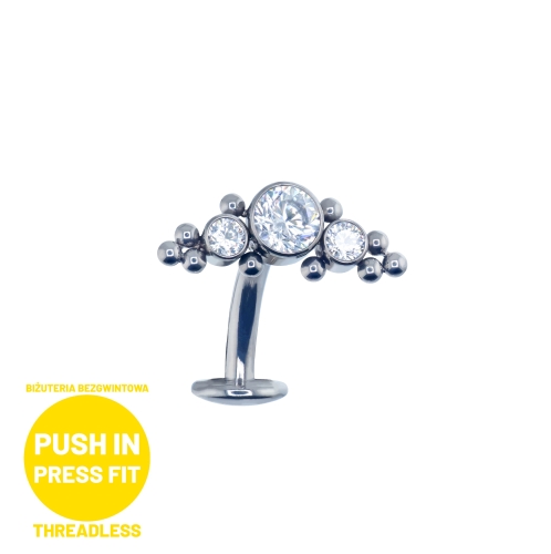 Floating navel - ozdobny cluster z kryształkami i kuleczkami do przekłucia pępka N031.jpg