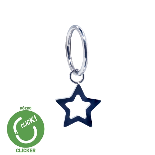 Wisząca gwiazda - tytanowy clicker z zawieszką R061.jpg