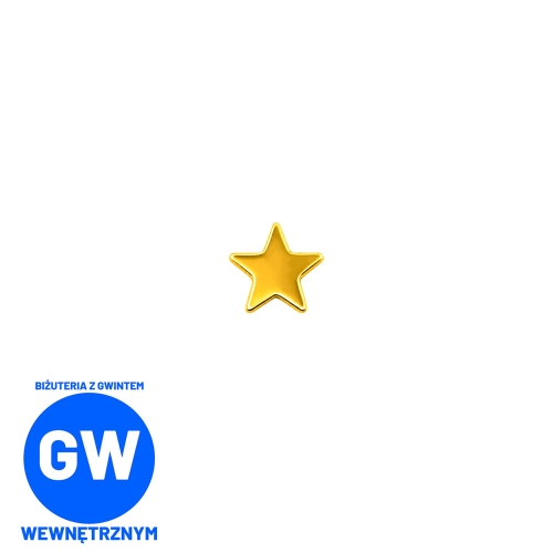 Złota Mała gwiazda - tytanowy ozdobny labret L039.jpg