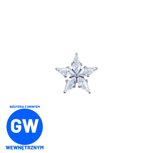 Kryształowa gwiazda - tytanowy ozdobny labret L170.jpg