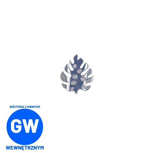 Monstera - tytanowy ozdobny labret L120.jpg