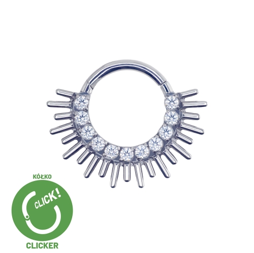 Kółko clicker słońce korona z kryształami - do septum daith RF027.jpg