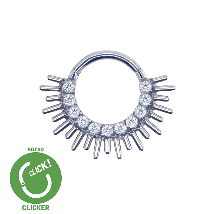 Kółko clicker słońce korona z kryształami - do septum daith RF027.jpg