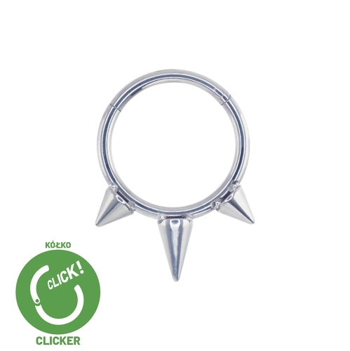 Clicker kółko ze stożkami kolcami ćwiekami - do septum daith RF003.jpg