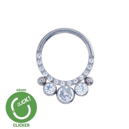Clicker kółko z kryształami tytanowe septum daith RF007.jpg