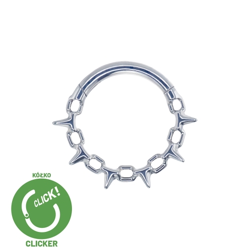 Clicker łańcuch drut kolczasty tytanowy kolczyk biżuteria ozdobna do septum daith RF032.jpg