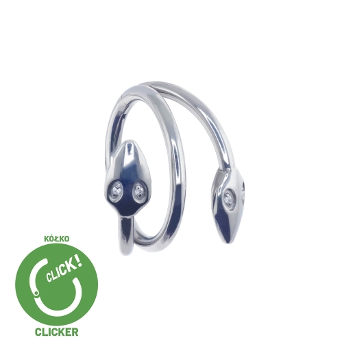 Clicker kółko potrójne wąż z kryształami spirala - do concha R040.jpg