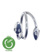 Clicker kółko potrójne wąż z kryształami spirala - do concha R040.jpg