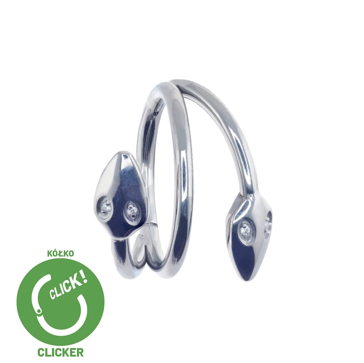 Clicker kółko potrójne wąż z kryształami spirala - do concha R040.jpg