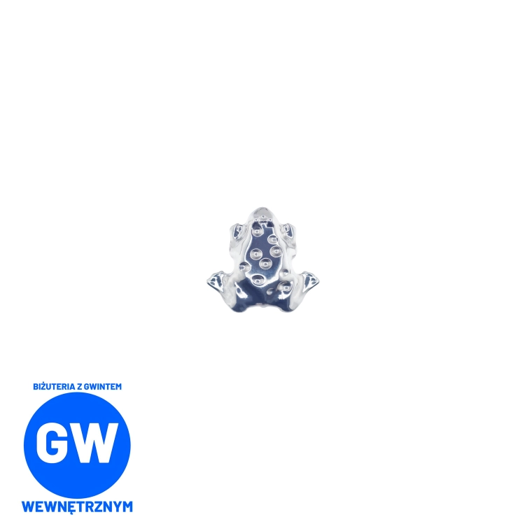 Żaba - tytanowy labret ozdobny. Biżuteria kolczyk do piercingu przekłuć ucha upper lobe, helix, flat. L121.jpg