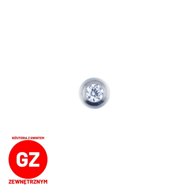 Tytanowa kulka z kryształkiem do gwintu zewnętrznego GZ011.jpg