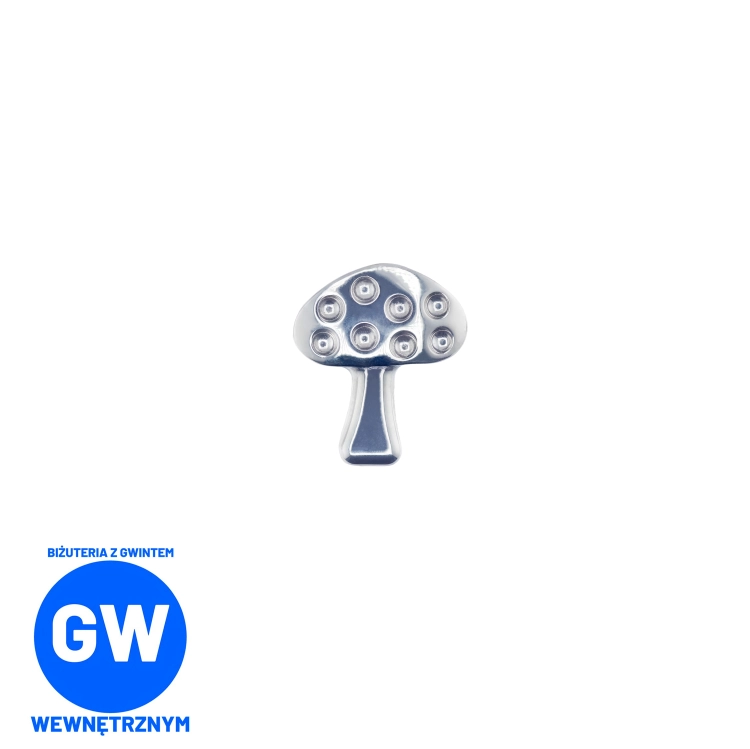 Grzyb muchomor mushroom - tytanowy labret L114.jpg