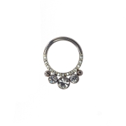 Clicker kółko z kryształami tytanowe septum daith