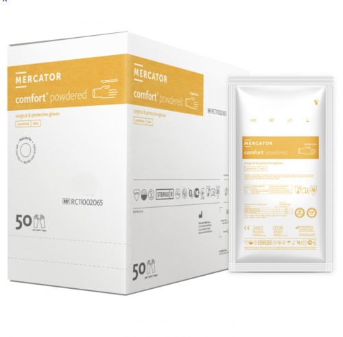 Rękawiczki chirurgiczne sterylne jałowe lateksowe pudrowane 1 para