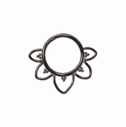 Kółko clicker z kuleczkami i płatkami tytan septum daith kwiat